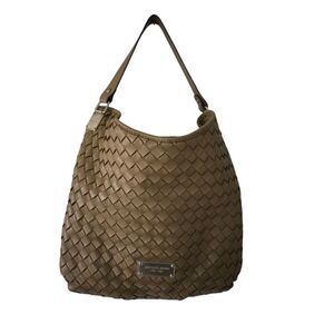 Vintage Michael Kors Leather tan hobo Shoulder Basket weave purse Gold hardware